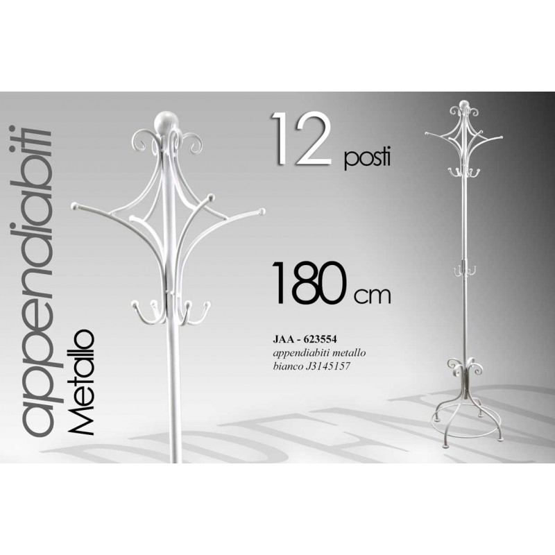 foto del prodotto appendiabiti in ferro bianco cm 24 x 180 h
