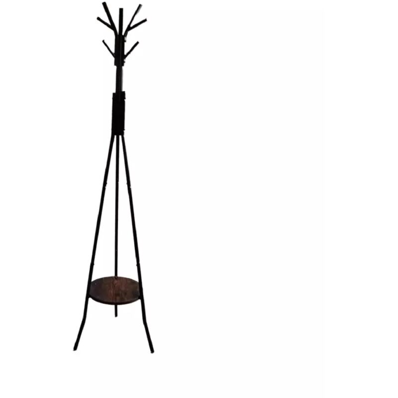 foto del prodotto appendiabiti in metallo bellahome con piano portaoggetti in mdf, 35x35x180 cm