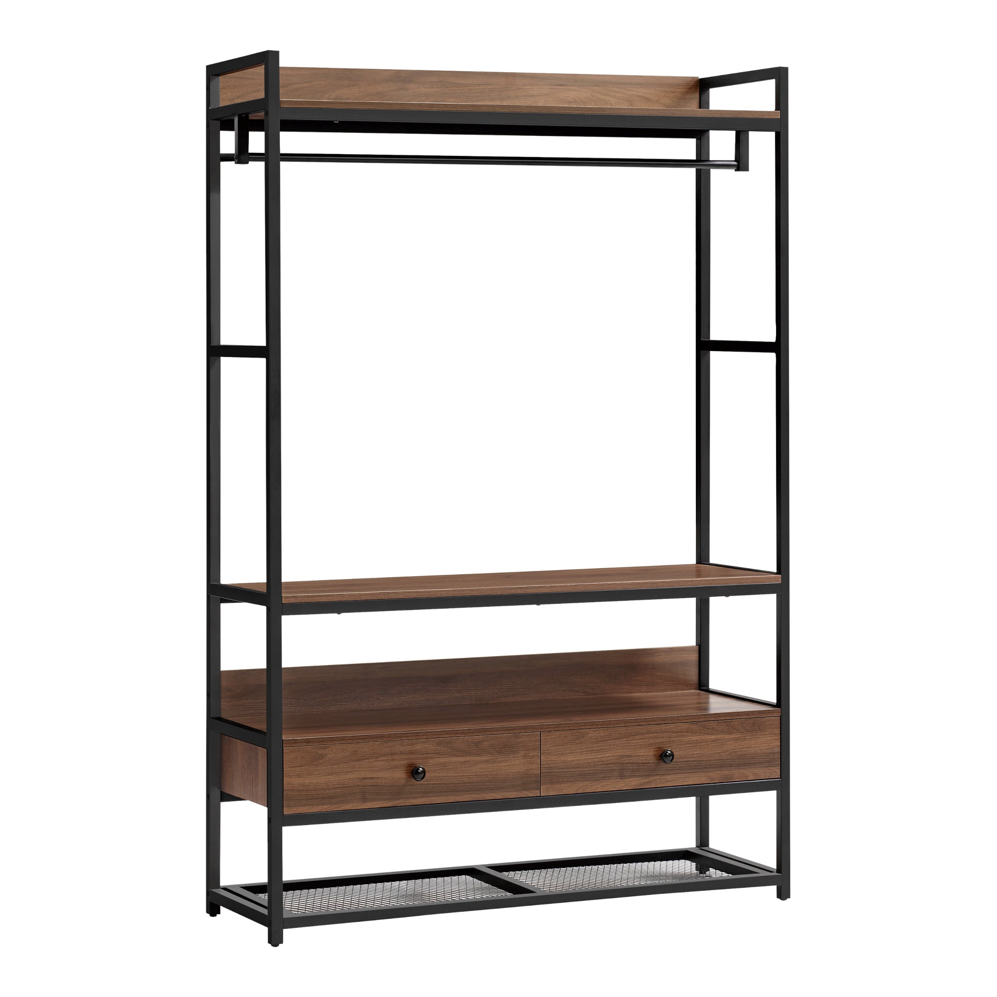 foto del prodotto appendiabiti in metallo mdf 180 x 120 x 40 cm effetto noce canaletto 03 0008138