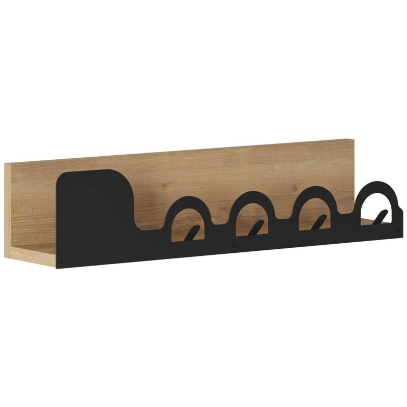 foto del prodotto appendiabiti jarnsaxa, attaccapanni, portabiti multiuso, appendiabiti da parete, 63x14 h14 cm, quercia dmora