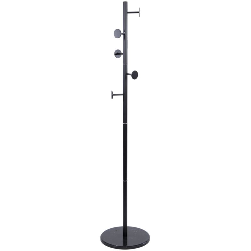 foto del prodotto appendiabiti jerry in metallo colore nero con 6 grucce, 37x37x173 cm