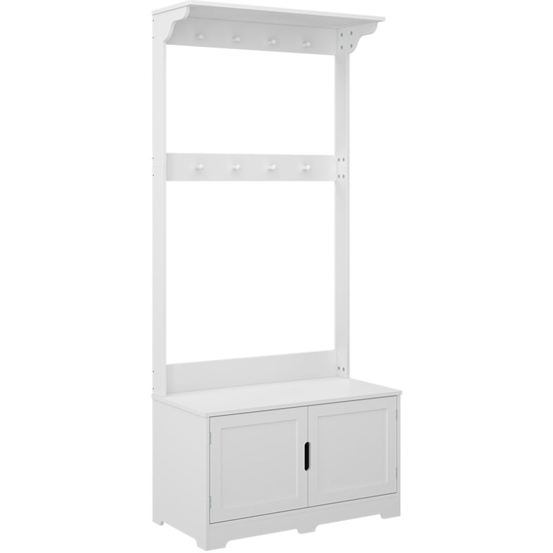 foto del prodotto appendiabiti lysa, bianco, 80 x 180 cm con 2 porte vicco