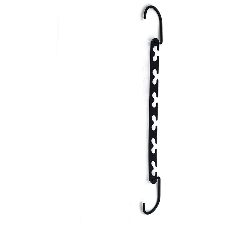 foto del prodotto appendiabiti magici, set da 6, orizzontale, verticale, salvaspazio, 25,4 cm, organizer in metallo, nero