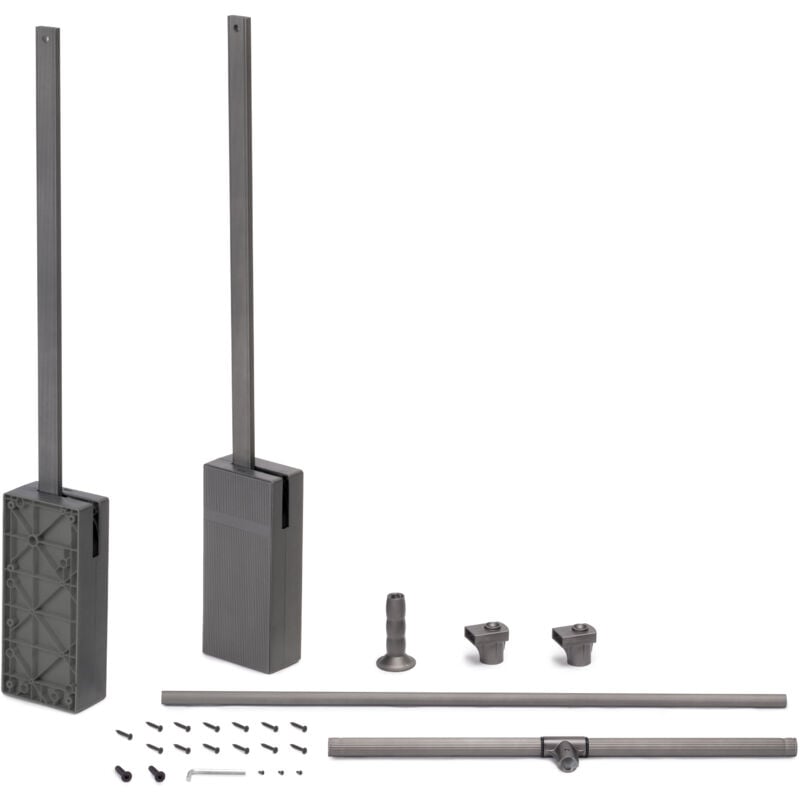 foto del prodotto appendiabiti per armadio sway, larghezza regolabile 600 - 830mm, acciaio, alluminio e tecnoplastica, verniciato titanio - emuca