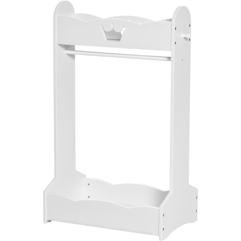 immagine 0 del prodotto appendiabiti per cameretta in legno ripiani e ganci 63x37x103cm bianco homcom