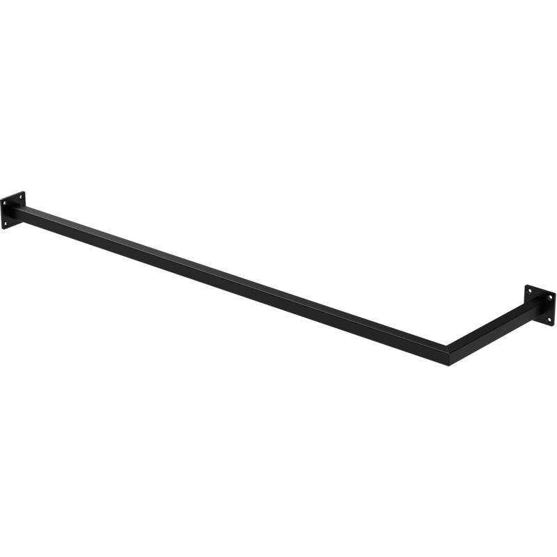 foto del prodotto appendiabiti porta asciugamani a l con attacco a parete 110x30 cm in acciaio nero per bagno cucina soggiorno balcone camera da letto porta salviette