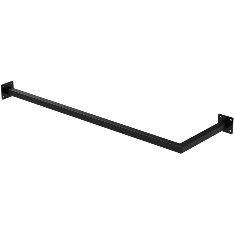 foto del prodotto appendiabiti porta asciugamani a l con attacco a parete 90x30 cm in acciaio nero per bagno cucina soggiorno balcone camera da letto porta salviette
