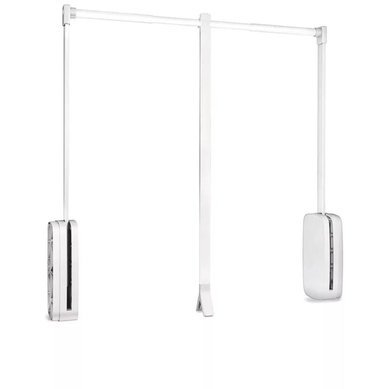 foto del prodotto appendiabiti saliscendi per armadio sling, larghezza regolabile 450 600 mm, acciaio e tecnoplastica, bianco emuca
