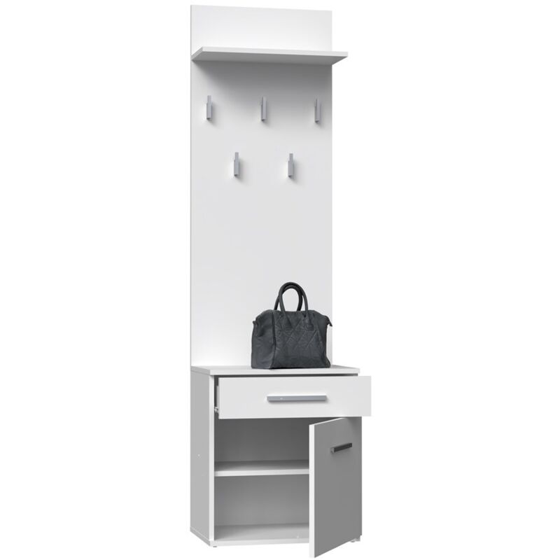 foto del prodotto appendiabiti scarpiera duo bianco 180x50x35 cm corridoio per casa per ufficio