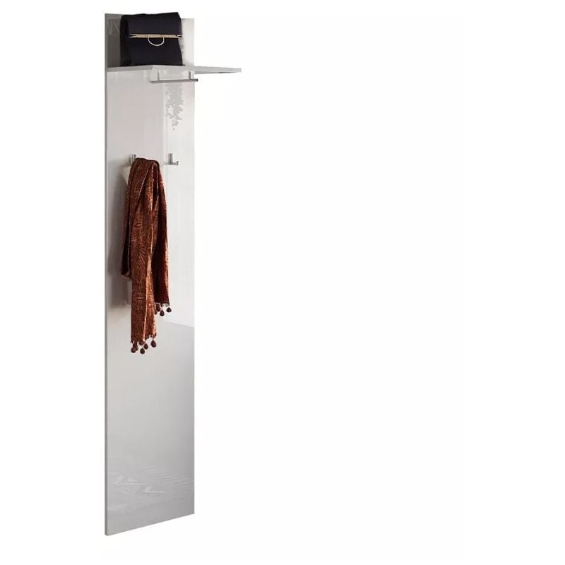 foto del prodotto appendiabiti sospeso con mensola, collezione key in bianco lucido lacato.