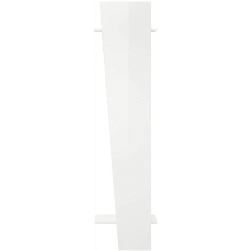 foto del prodotto appendiabiti verticale, made in italy, con tubo per vestiti, due ripiani, mobile per ingresso, entratina moderna, cm 50x30h200, colore bianco lucido