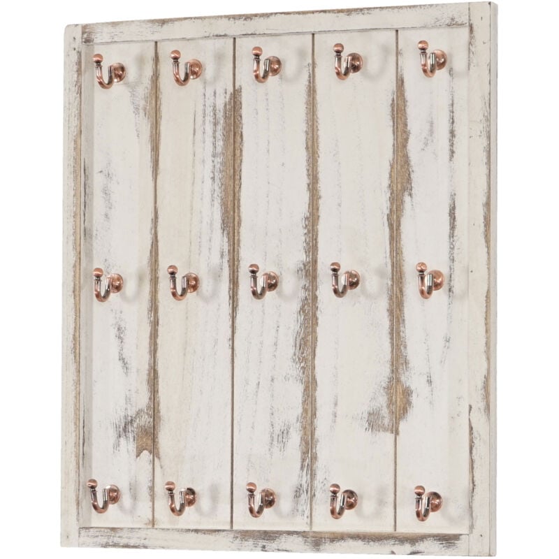 foto del prodotto appendibicchieri porta tazzine cucina shabby vintage marano legno di paulonia 15 ganci bianco