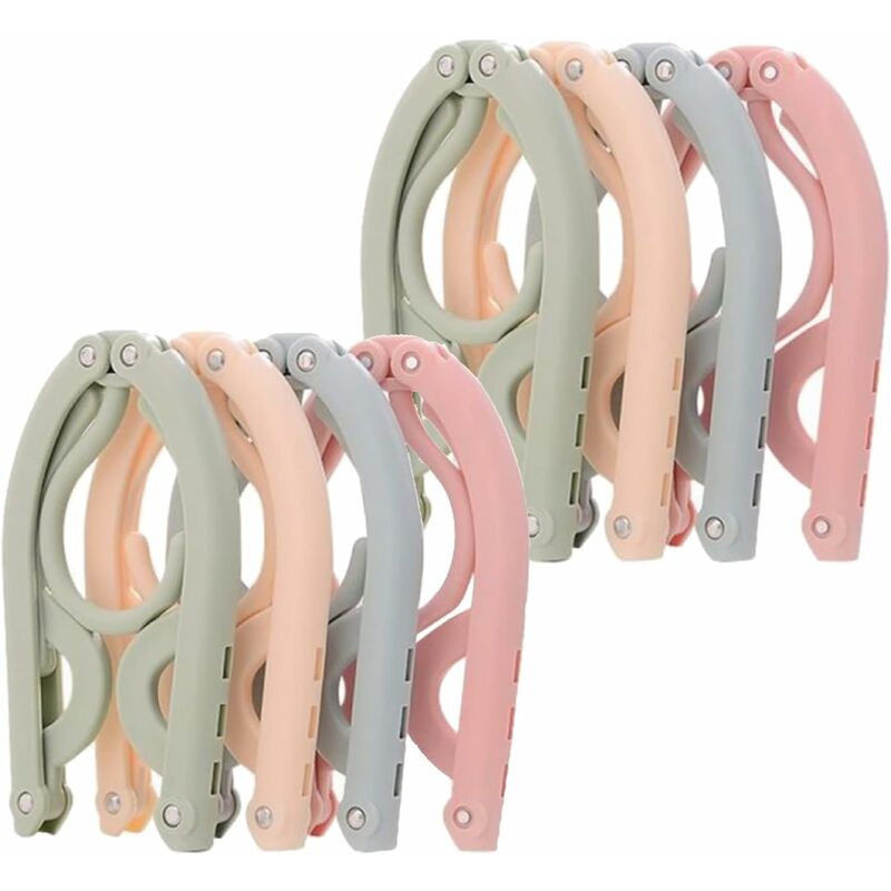 foto del prodotto appendini pieghevoli da 8 pezzi, 4 colori appendiabiti da viaggio pieghevoli portatili in plastica appendiabiti home hotel campeggio vacanze accessori da viaggio cruise essentials (verde/blu/rosa/beig