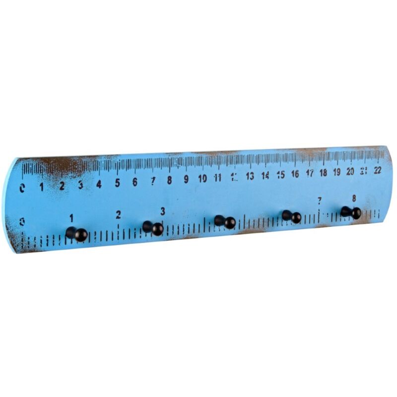 foto del prodotto appendino 5ganci righello blu mdf bizzotto