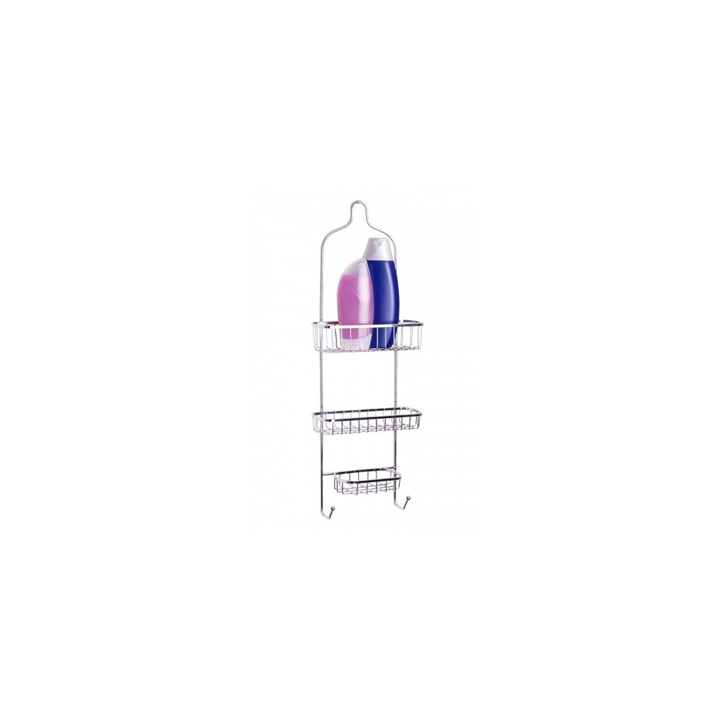 foto del prodotto appendino bagno con 2 mensole e portasapone in acciaio inox 62 cm 3 ripiani trade shop traesio