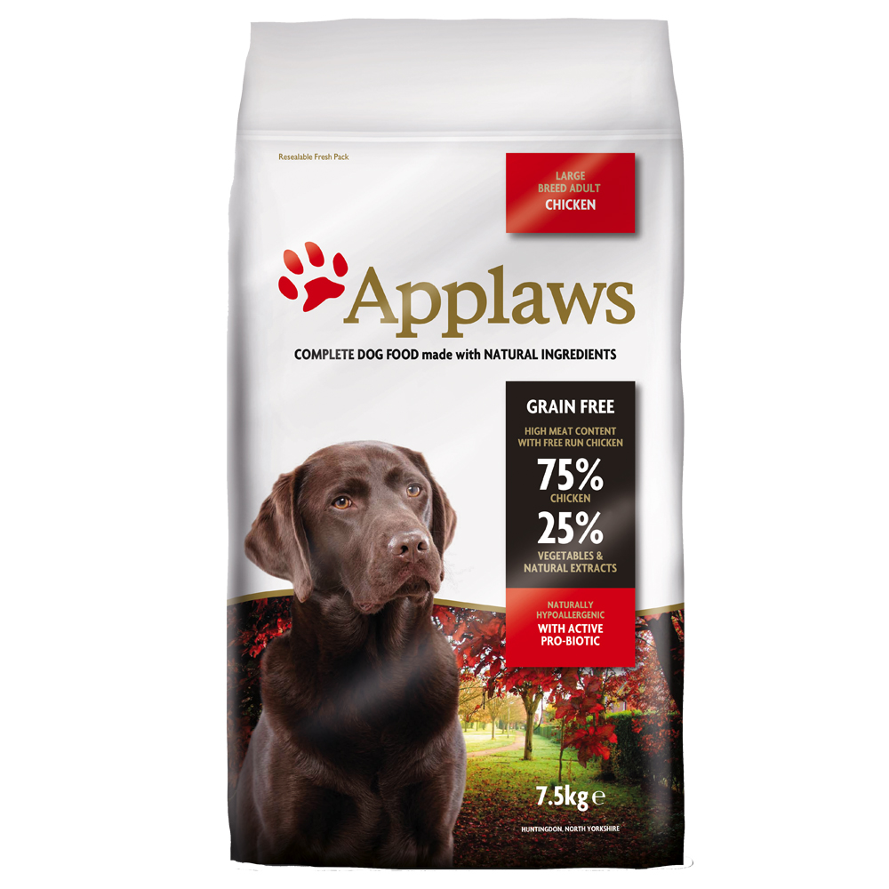 foto del prodotto applaws adult large breed pollo crocchette per cane 7,5 kg