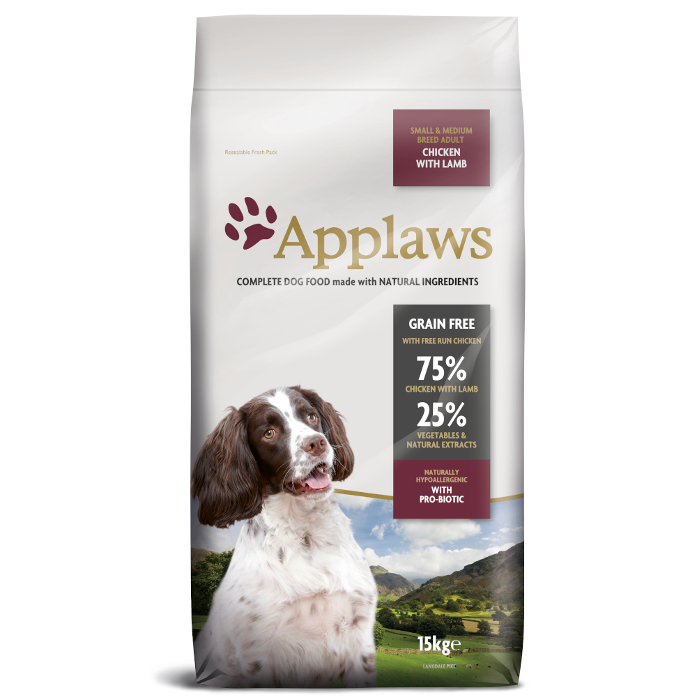 foto del prodotto applaws adult small &amp; medium breed - pollo con agnello crocchette per cane - 15 kg