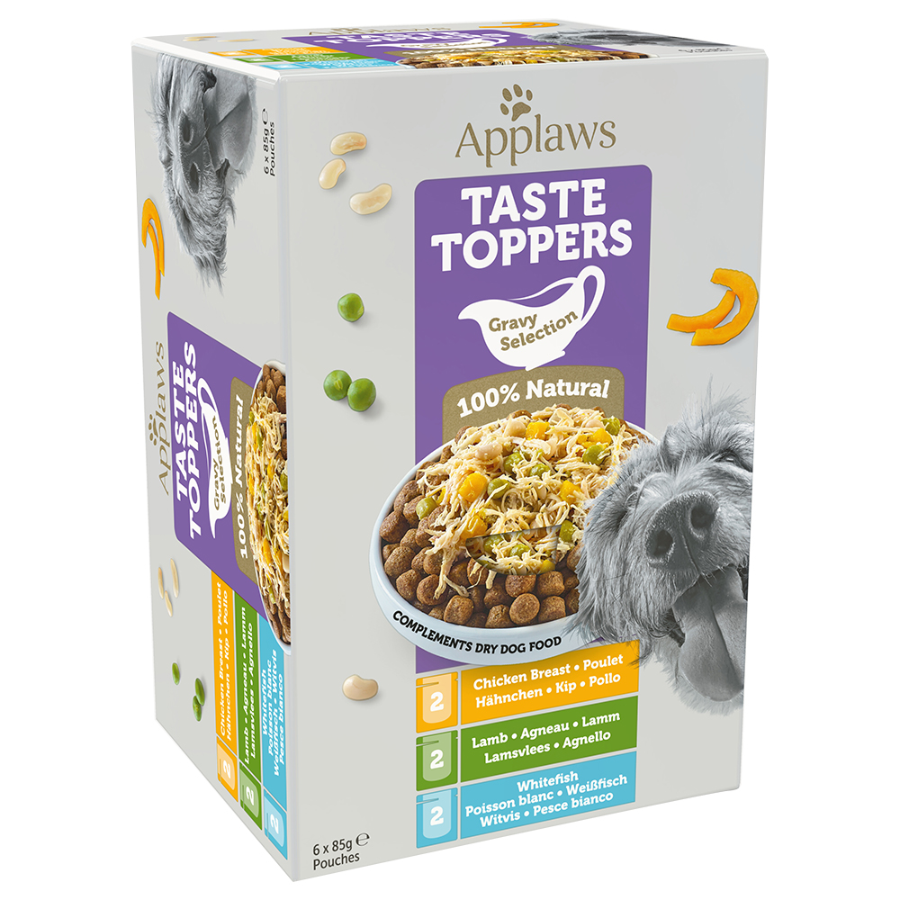 foto del prodotto applaws taste toppers pacco misto 6 x 85 g per cani in salsa