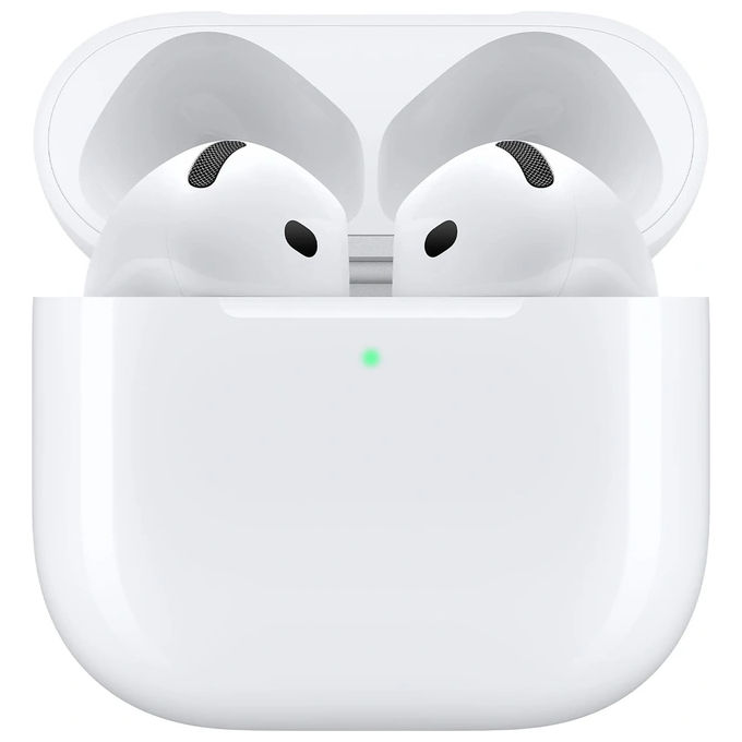foto del prodotto apple airpods 4 con cancellazione attiva del rumore e custodia di ricarica wireless e usb-c