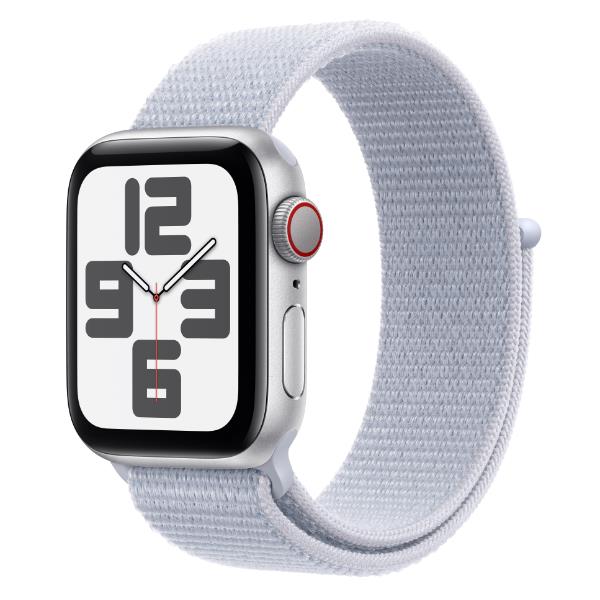 foto del prodotto apple watch se gps cellular 40mm silver aluminium case with blue cloud sport loop