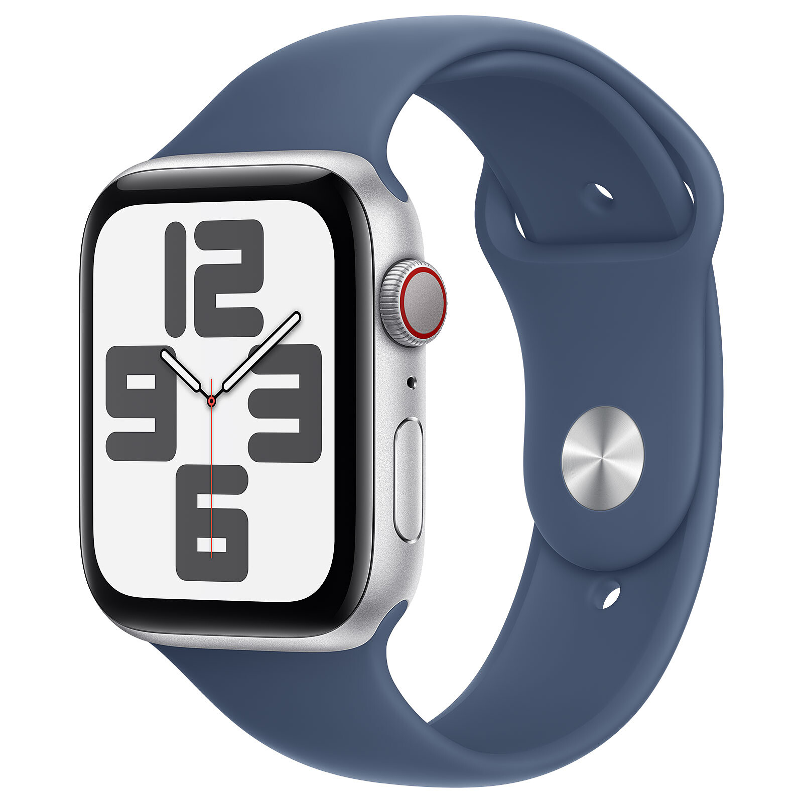 foto del prodotto apple watch se gps cellular 44mm silver aluminium case with denim sport band s m