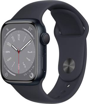 foto del prodotto apple watch series 8 41mm impermeabile 5atm gps 32gb wifi bluetooth con cassa in alluminio e cinturino sport mezzanotte mnp53ty a