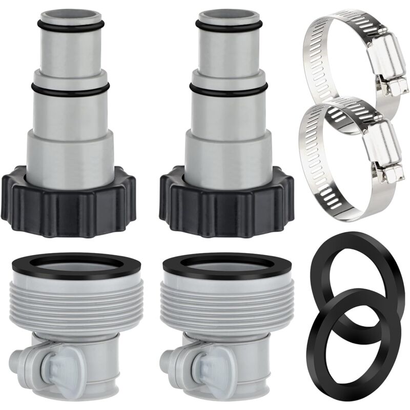 foto del prodotto applicabile questo connettore adattatore a b per tubo flessibile della piscina si adatta a tubi da 1,25 pollici e 1,5 pollici ed compatibile con