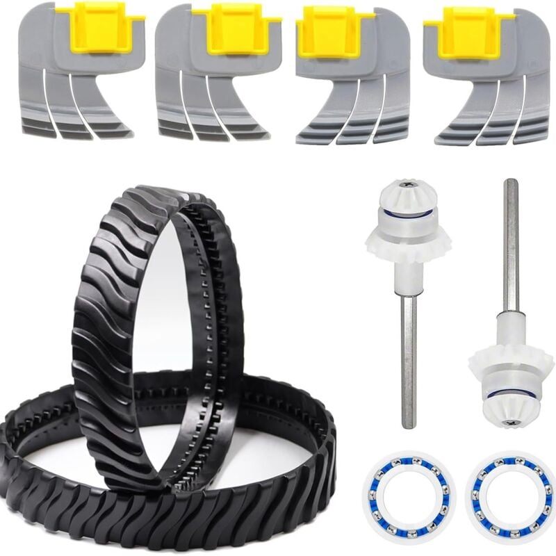 foto del prodotto applicabile tefola 2 tire tracks r0526100, 2 cuscinetti motore r0527000, 4 spazzole centrifughe per la pulizia dei pavimenti r0714400, pezzi di