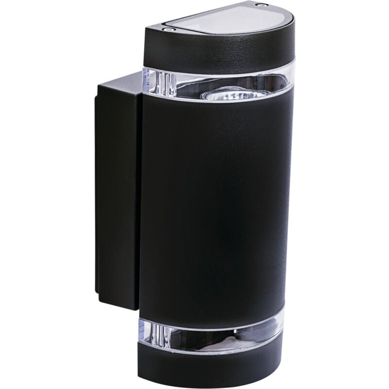 foto del prodotto applicazione murale esterna aluminio nero ip44 doppio raggio 235 235x65mm gu10