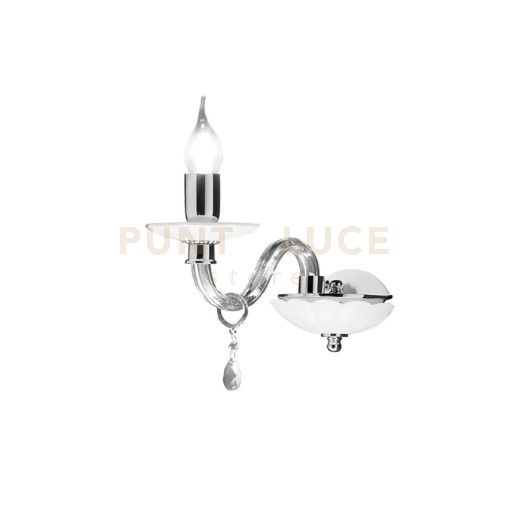 foto del prodotto applique 1306 1 luce fume' e cromo attacco e14 h.20cm