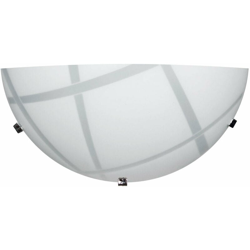 foto del prodotto applique 1xe27 ganci cromo vetro lastra bianco e energy dario