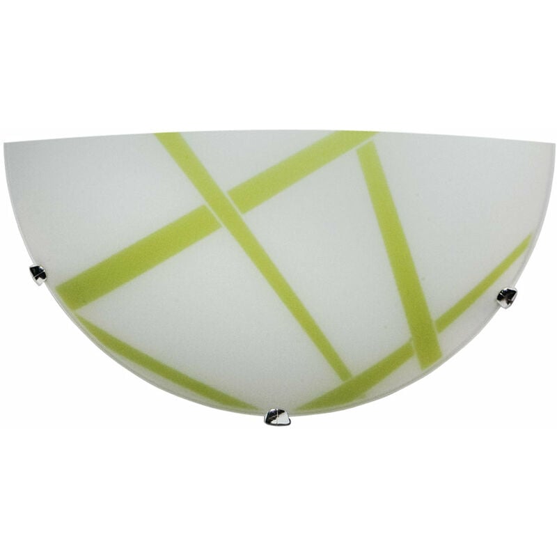 foto del prodotto applique 1xe27 ganci cromo vetro lastra bianco verderde e energy dario