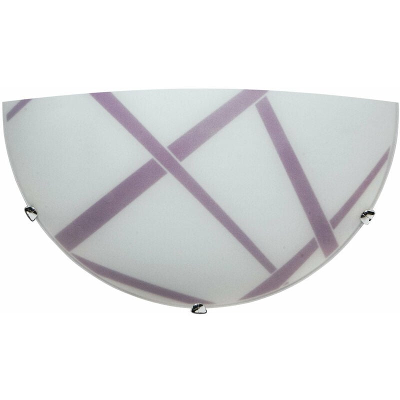 foto del prodotto applique 1xe27 ganci cromo vetro lastra bianco violaola e energy dario