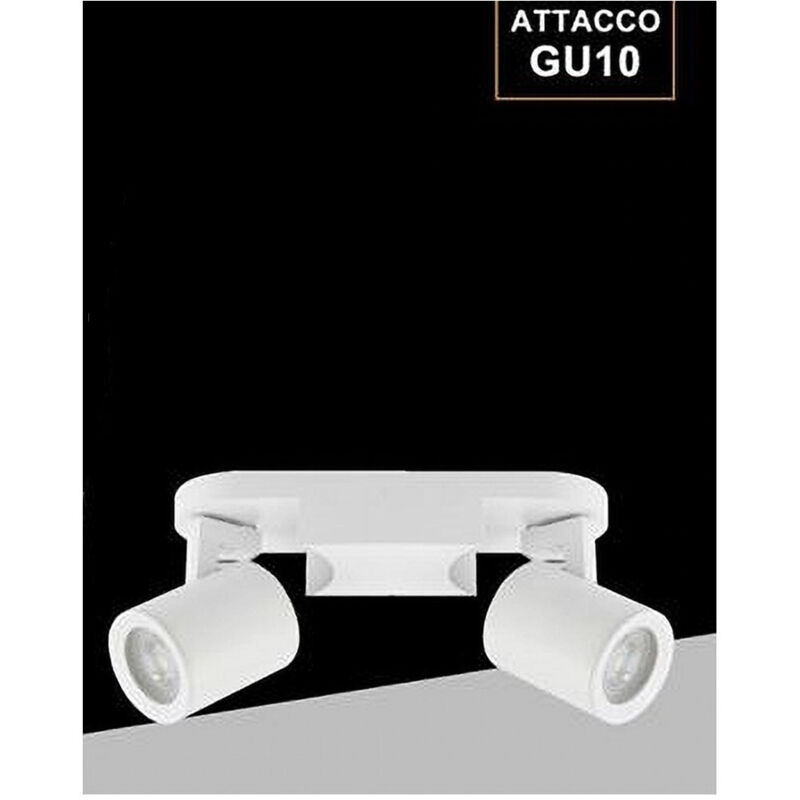 foto del prodotto applique 2 diffusori orientabile soffitto parete lampada gu10 bianco nero th8802 bianco trade shop traesio