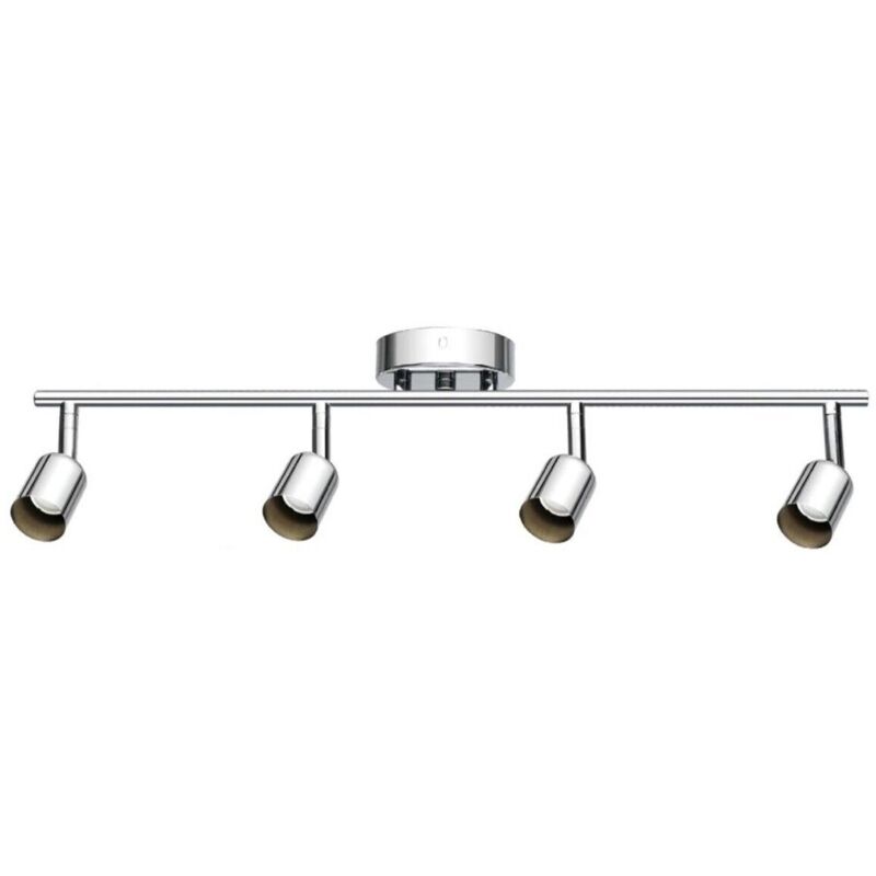 foto del prodotto applique 4 faretti soffitto sospensione plaffoniera orientabili gu10 led cromato