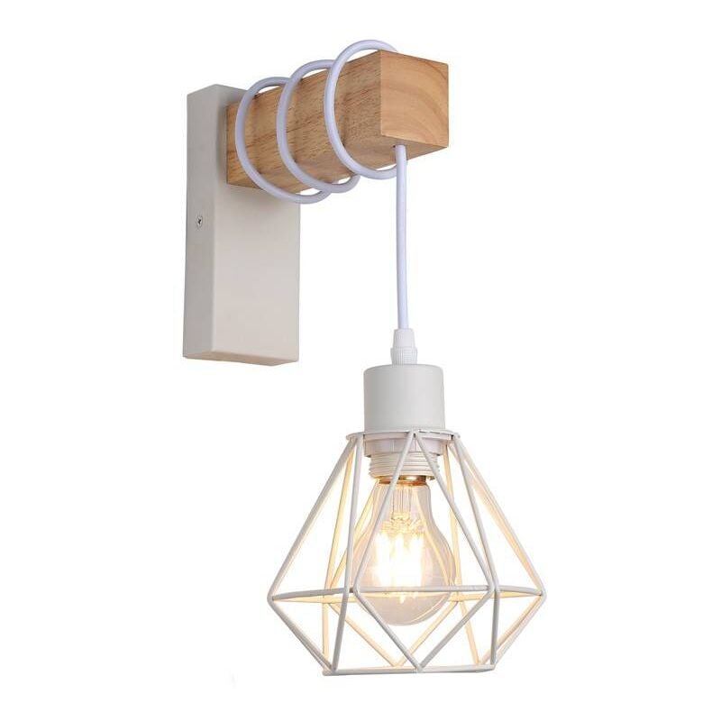 foto del prodotto applique a gabbia nordica roden legno e metallo