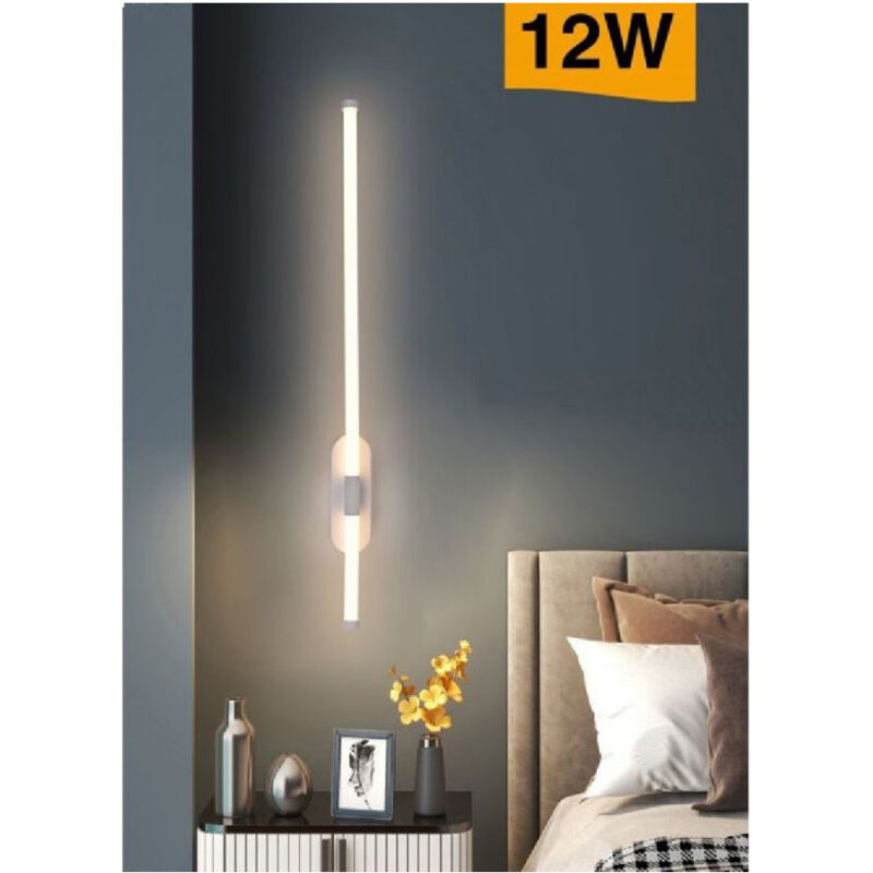 foto del prodotto applique a led 12 watt tubo lungo bianco moderno luce fredda calda naturale e80 bianco caldo trade shop traesio