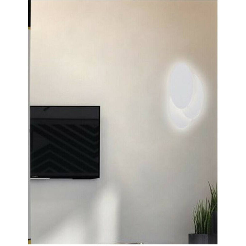 foto del prodotto applique a led 3 ovale lumetto comodino abat jour 12w luce 6500k 3000k 4000k e33 bianco freddo trade shop traesio