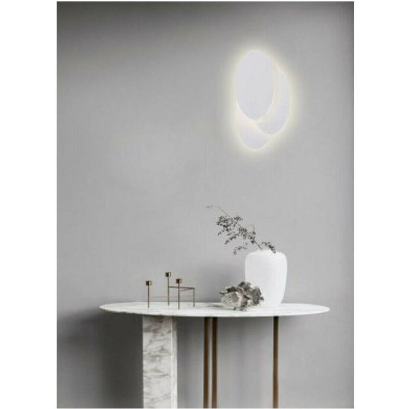foto del prodotto applique a led 3 ovale lumetto comodino abat jour 12w luce 6500k 3000k 4000k e33 bianco naturale trade shop traesio