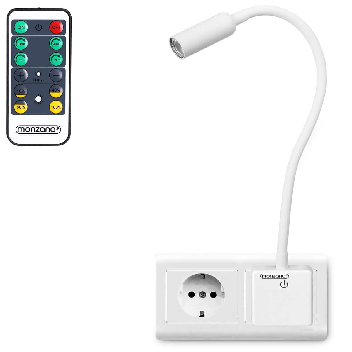 foto del prodotto applique a led bianco con telecomando