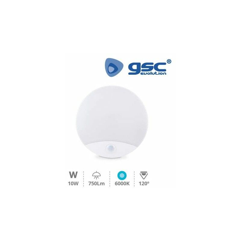 foto del prodotto applique a led con sensore 10w 6000k luce di emergenza gsc 000704716