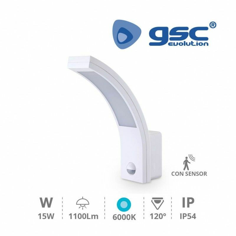 foto del prodotto applique a led con sensore havasu 15w 6000k bianco gsc 200205009