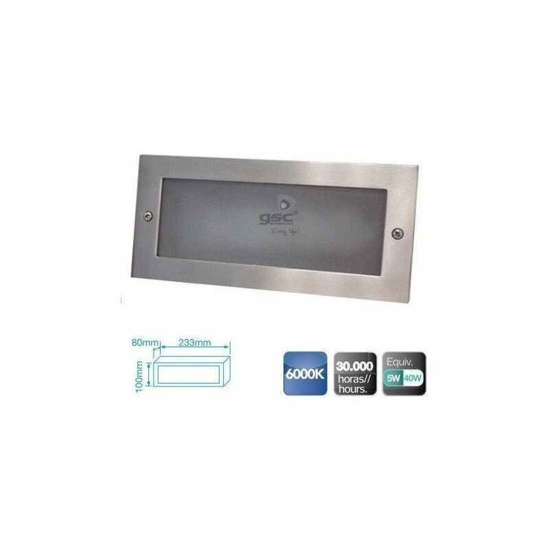foto del prodotto applique a led da 5w in alluminio da incorporare gsc 0703405