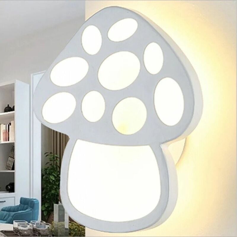 foto del prodotto applique a led lampada da muro per parete forma di fungo cambia 3 luce bianca 9w