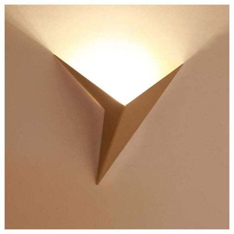 foto del prodotto applique a led per interni, lampada da parete a led da 3 w, lampada da parete creativa a forma di triangolo dorato, luce bianca calda 3000 k, moderna