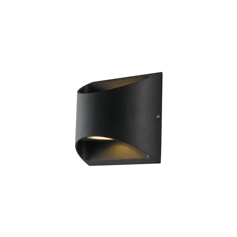 foto del prodotto applique a led veyron in alluminio goffrato nero, 12,3x13x6,9 cm