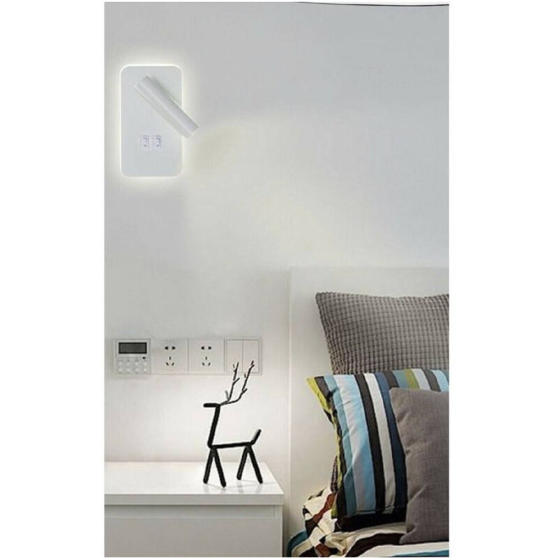 foto del prodotto applique a muro 6 w doppia fonte luminosa led cob smd luce 6500k 3000k 4000k e20 bianco freddo trade shop traesio