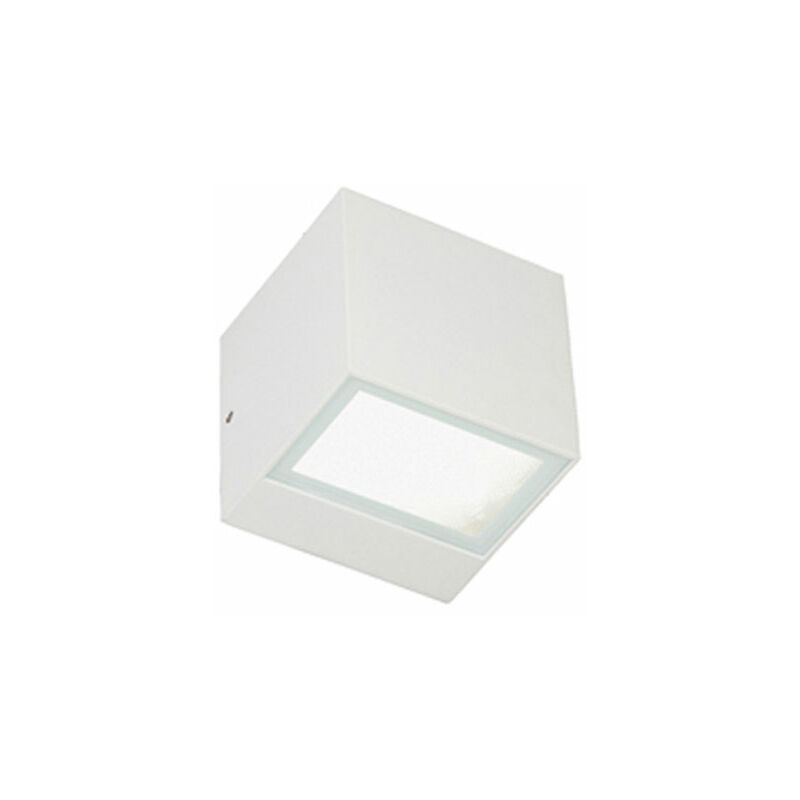 foto del prodotto applique a parete da esterno interno quadrata doppia luce box mini sovil colore bianco