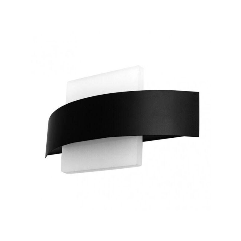 foto del prodotto applique a parete de parete quad.8w 4000k arco nero 630 lm ip20 13x24x5 cm
