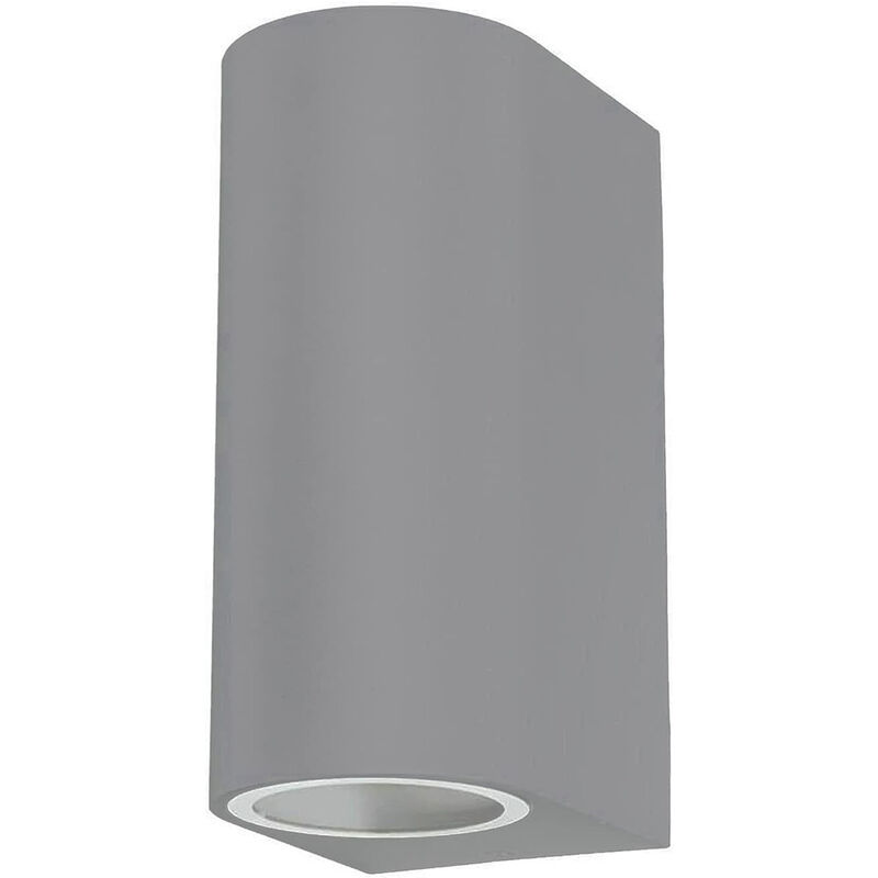 foto del prodotto applique a parete doppia emissione luminosa per esterno balcone terrazzo ip65 lampada up down rotonda portalampada per faretti gu10